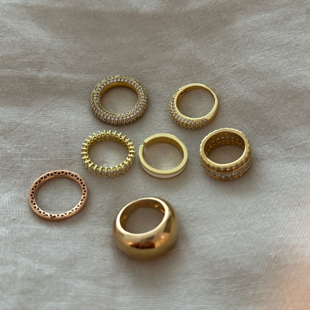 Assorted Gold Plated/Vermeil Rings Size: 6